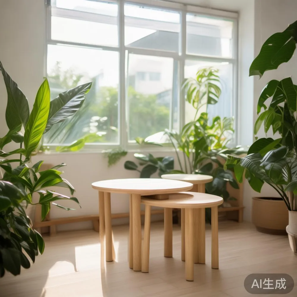 Small nesting coffee table set in a compact HDB living room with window view