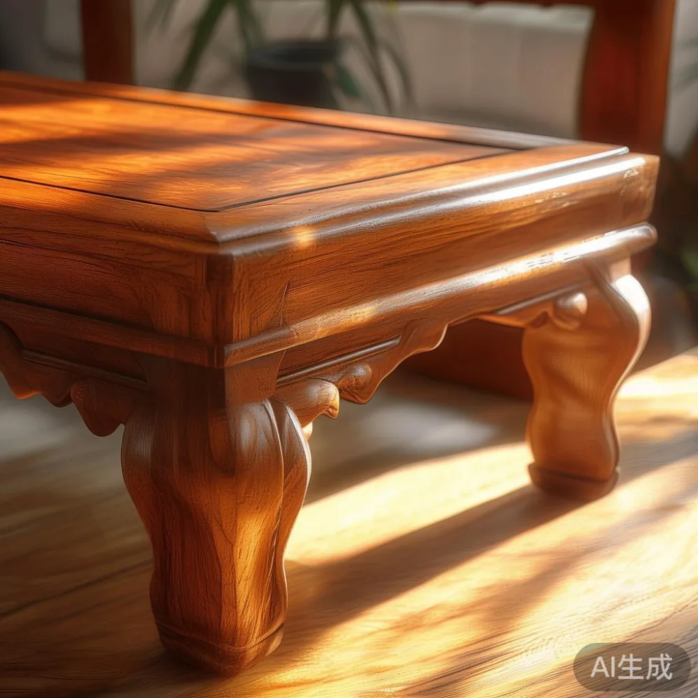 Traditional teak coffee table in a cozy Singapore HDB living room