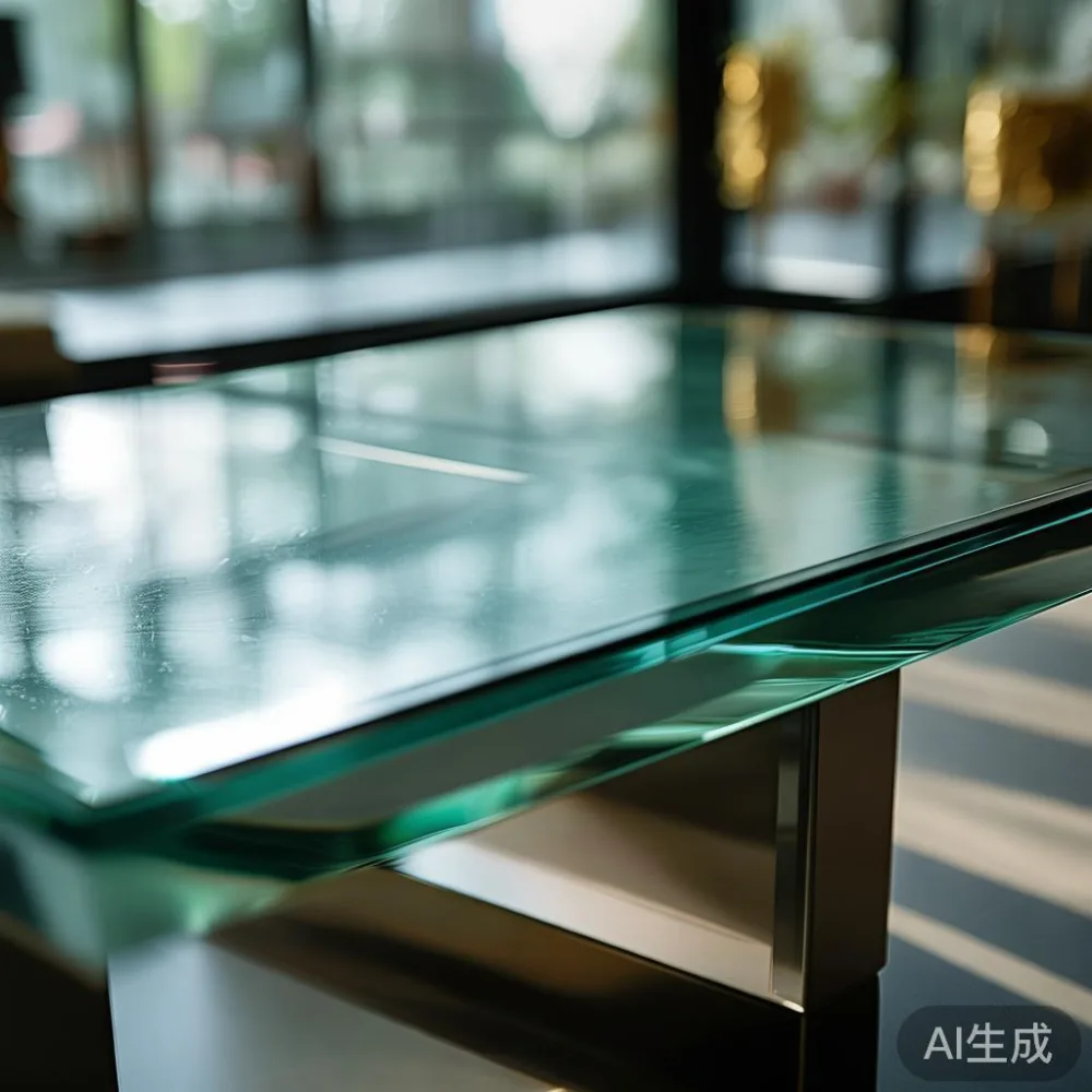 Custom glass coffee table in a luxurious Singapore condo