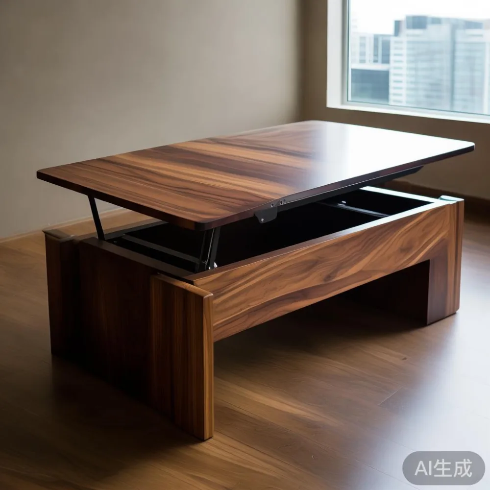 Space-saving lift-top coffee table for a Singapore HDB studio