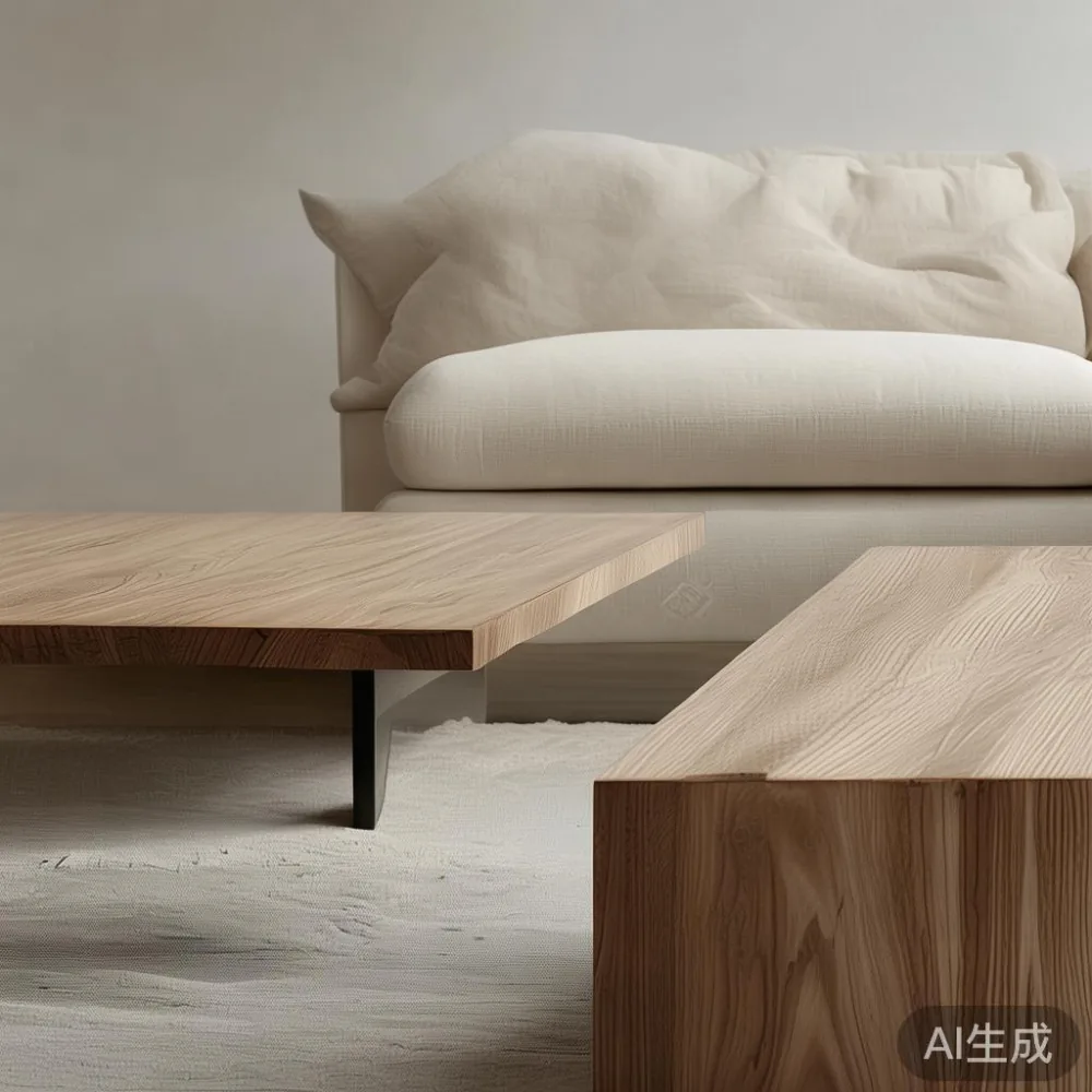 Veneer vs Solid Wood Coffee Table: A 5-Year Singapore Cost Analysis — staged against a plain wall with a linen sofa ne