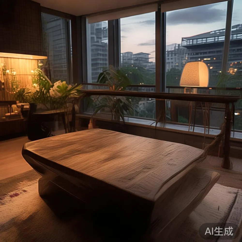 Veneer vs Solid Wood Coffee Table: A 5-Year Singapore Cost Analysis — room setting at dusk with warm lamp light, film 