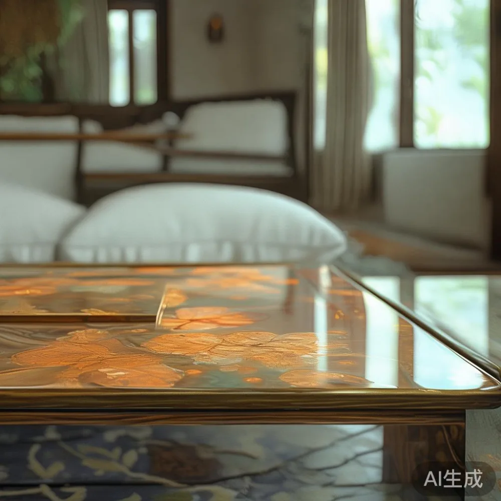 Caring for a Lacquered Coffee Table in Singapore's Tropical Climate — staged against a plain wall with a linen sofa ne