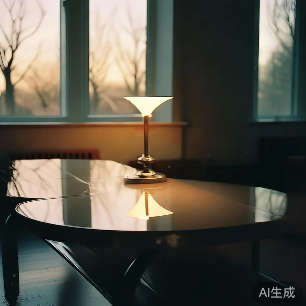 How to Care for a Lacquered Coffee Table sg in a Tropical Climate — room setting at dusk with warm lamp light, film 