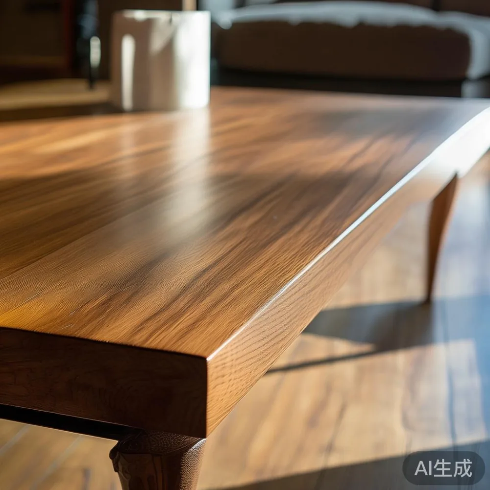 How to Care for a Lacquered Coffee Table sg in a Tropical Climate — close-up of the grain and joinery detail, shallo