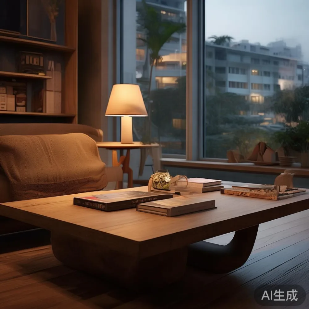 Humidity and Your Coffee Table SG: A Practical Guide for Singapore Hom — room setting at dusk with warm lamp light, film