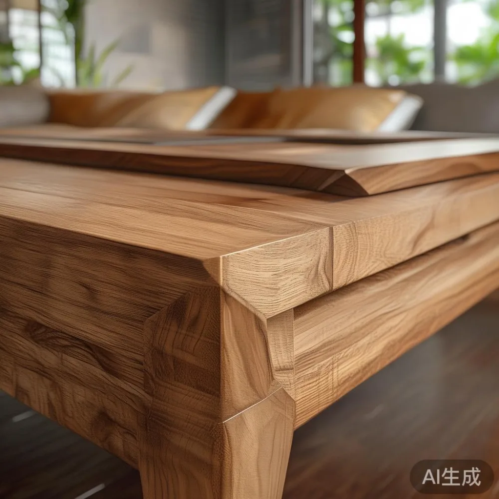 Humidity, HDBs, and Your Solid Wood Coffee Table: A Buyer's Guide for  — close-up of the grain and joinery detail, shallo