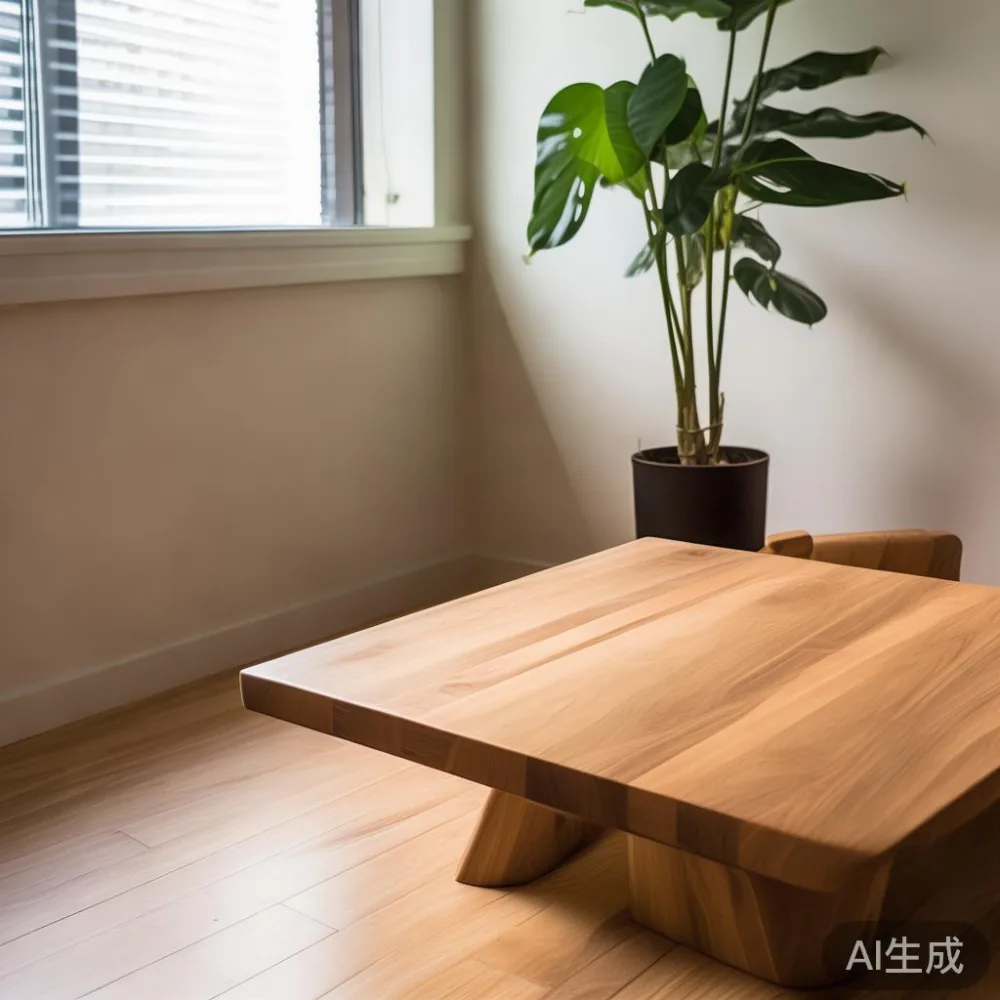 How to Match Solid Wood Furniture to a Warm Minimal Interior in Singap — corner of a small condo apartment with wooden fl