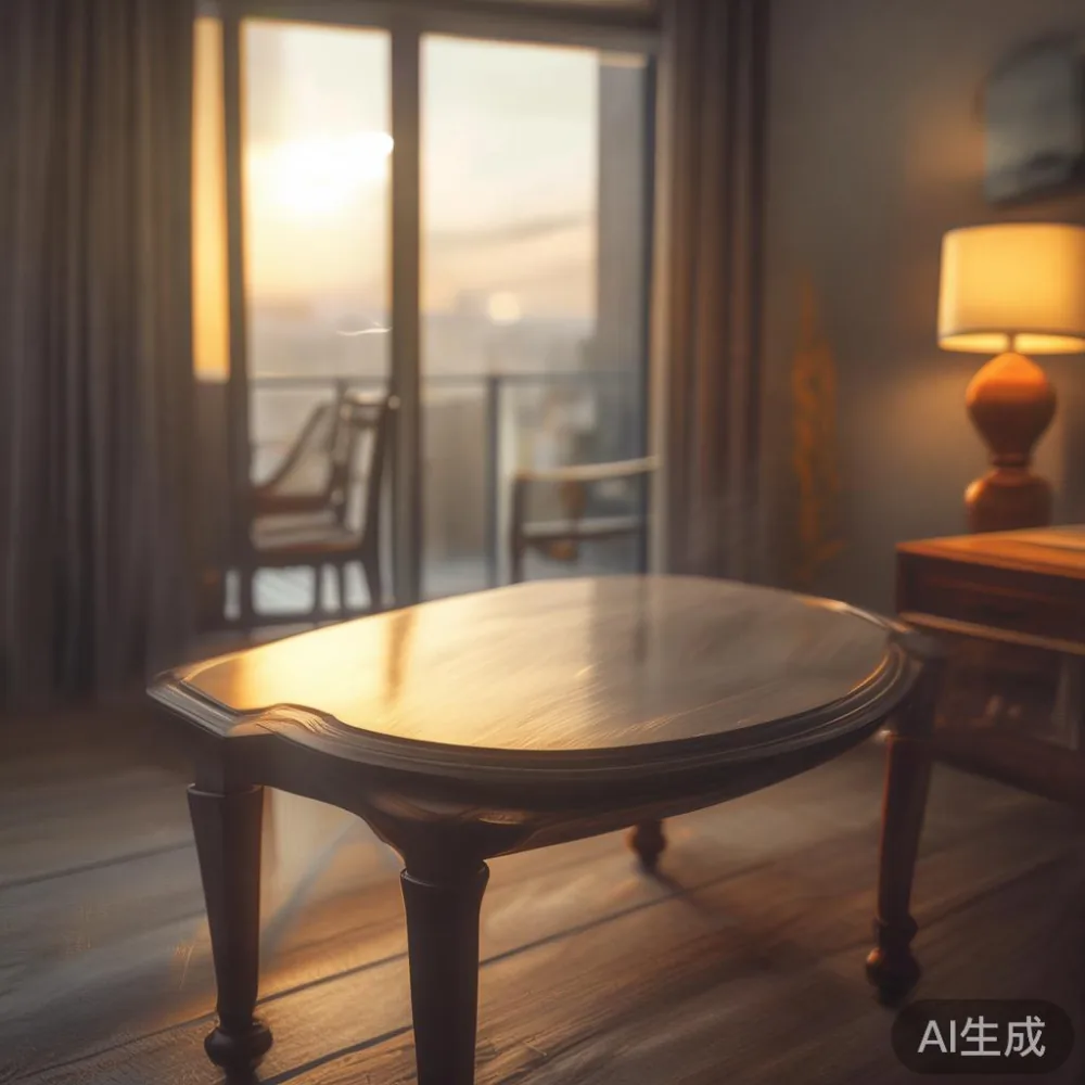 How Humidity in Southeast Asia Affects Wood Furniture — And What to Do — room setting at dusk with warm lamp light, film 