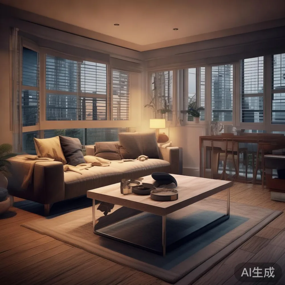 Styling a Small Singapore Apartment Without Making It Feel Crowded — room setting at dusk with warm lamp light, film